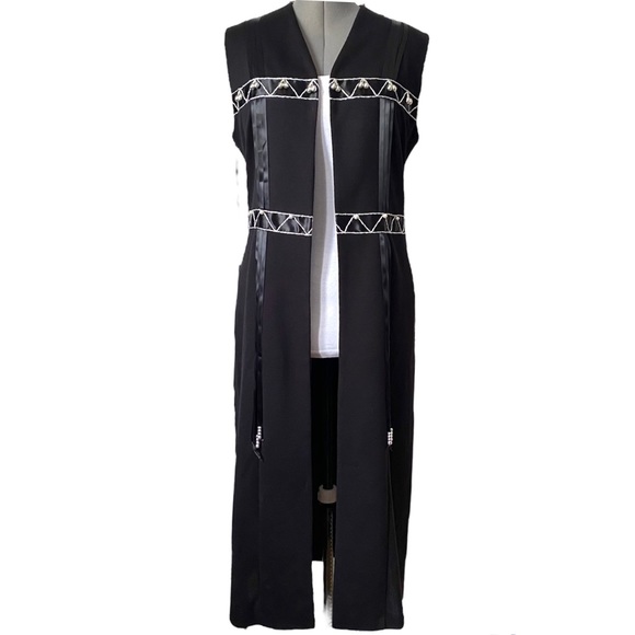 Vintage Joseph Ribkoff long line vest topper with embellishments L - Picture 1 of 15